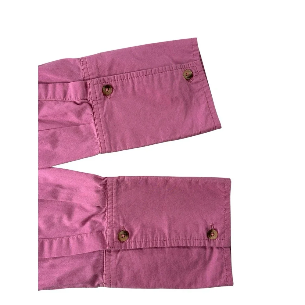 Free People Oversized Button Down Pink Open‎ Tie Back Shirt Size Small